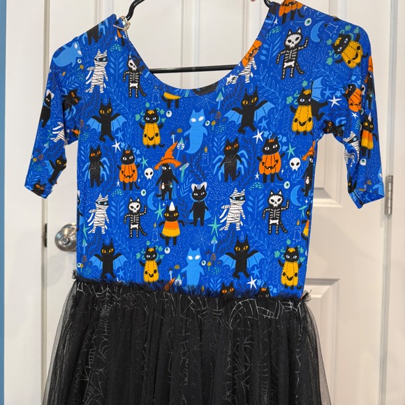 Muse Threads Kids Halloween Bamboo Tutu Dress Blue Cat Print Size 10/11 NWT - Picture 4 of 5